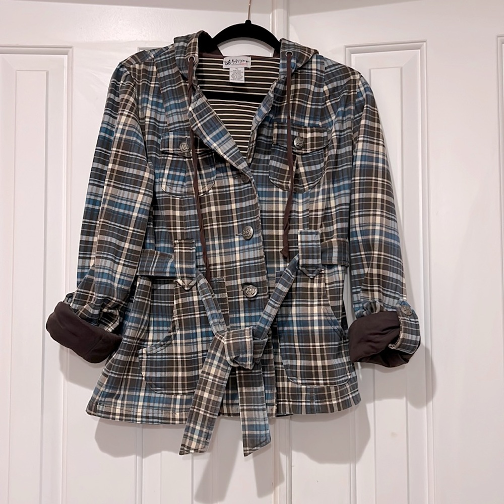 Self Esteem plaid jacket. Size junior XL